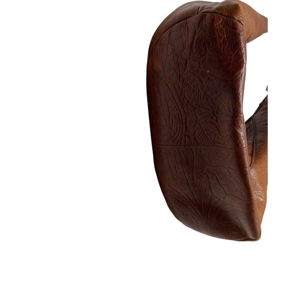 American Leather Co Brown Slouchy Hobo Bag Boho Chic Neutral Earthcore Vintage - Picture 15 of 16